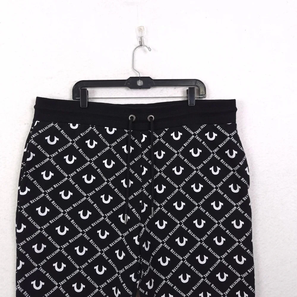 True Religion Allover Horseshoe Logo Sweatpants Joggers 2XL Casual Streetwear